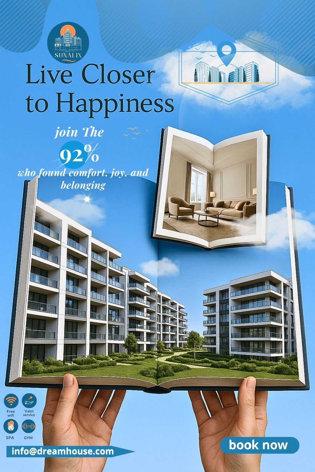 Elegant real estate brochure layout for upscale properties and property developers