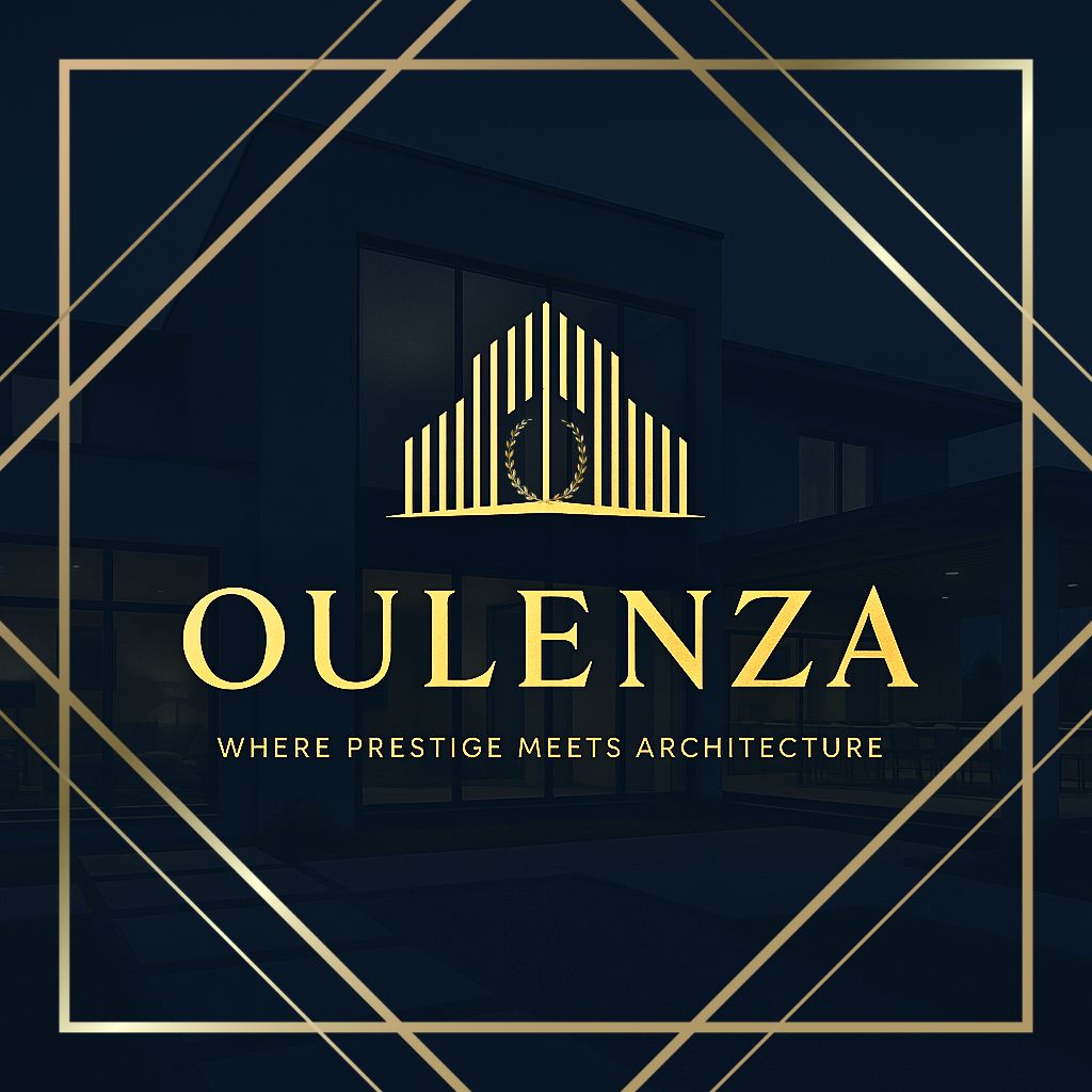 luxury real estate logo with geometric elegance
