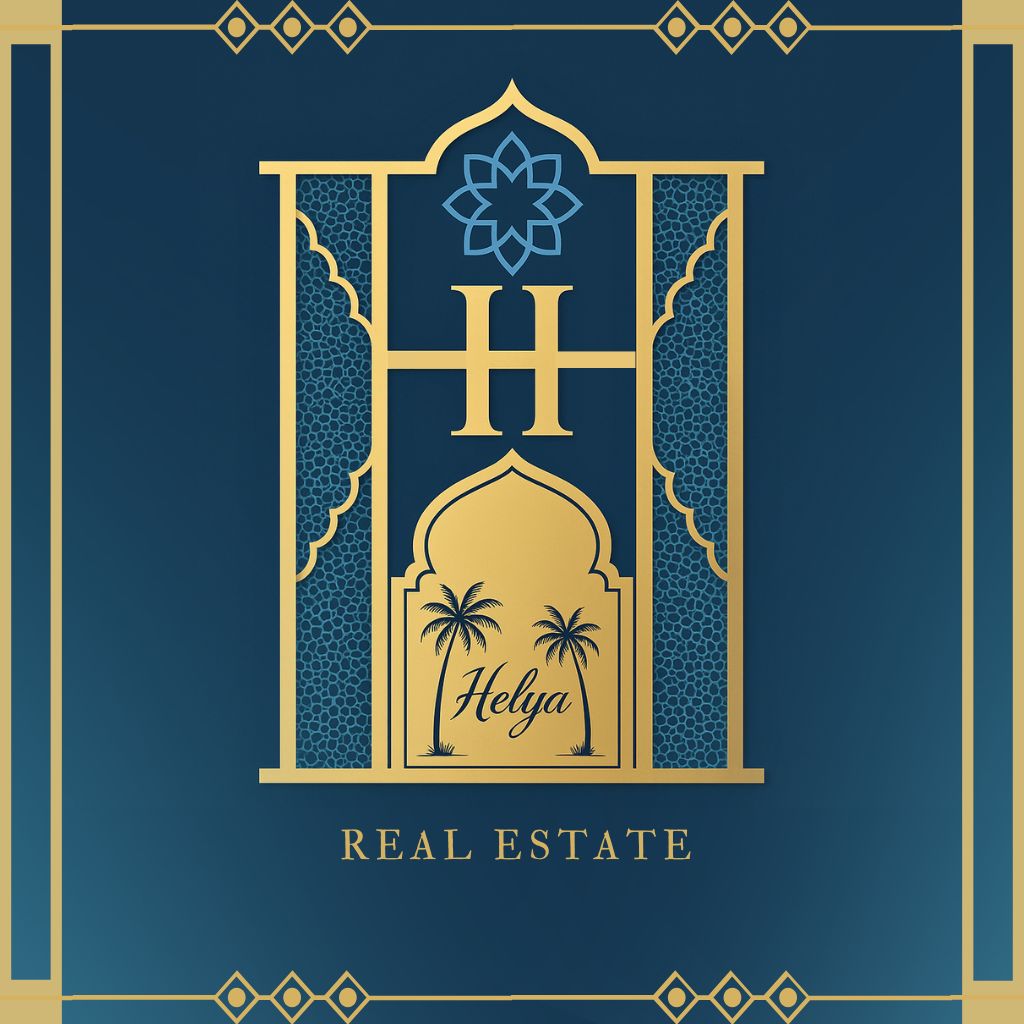 Modern real estate logo design featuring minimalist architecture-inspired elements