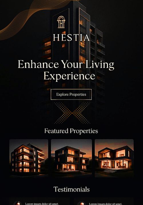 Professional real estate website design with modern layout and property listings