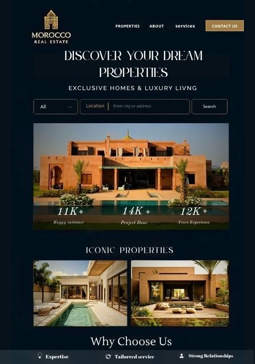 Luxury property website design with clean visuals and smart navigation